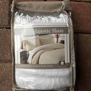 Lamont‎ Home Majestic Matelasse Standard Sham Ecru Cotton Woven Portugal
